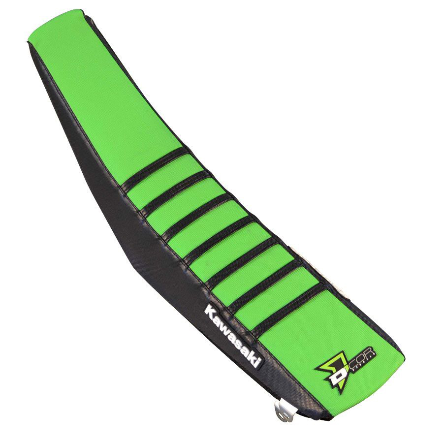 Seat Cover Team KAW Replica Black/Green w/Ribs - For 14-20 KX85 KX100 - Click Image to Close