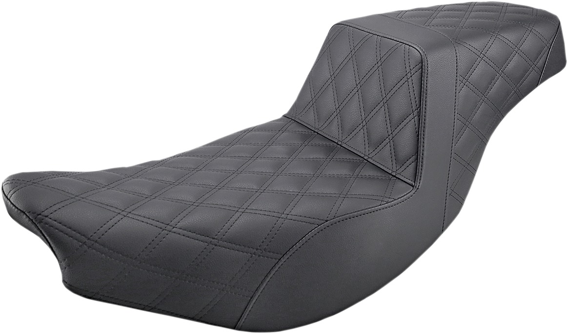 Step-Up Lattice Stitched 2-Up Seat - Black - Click Image to Close