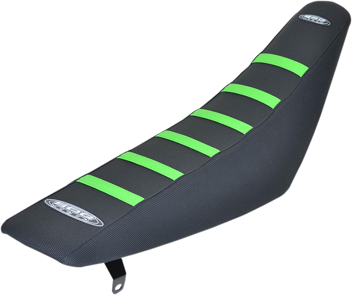 6-Rib Water Resistant Seat Cover Black/Green - For 03-07 Kawasaki KX125 KX250 - Click Image to Close