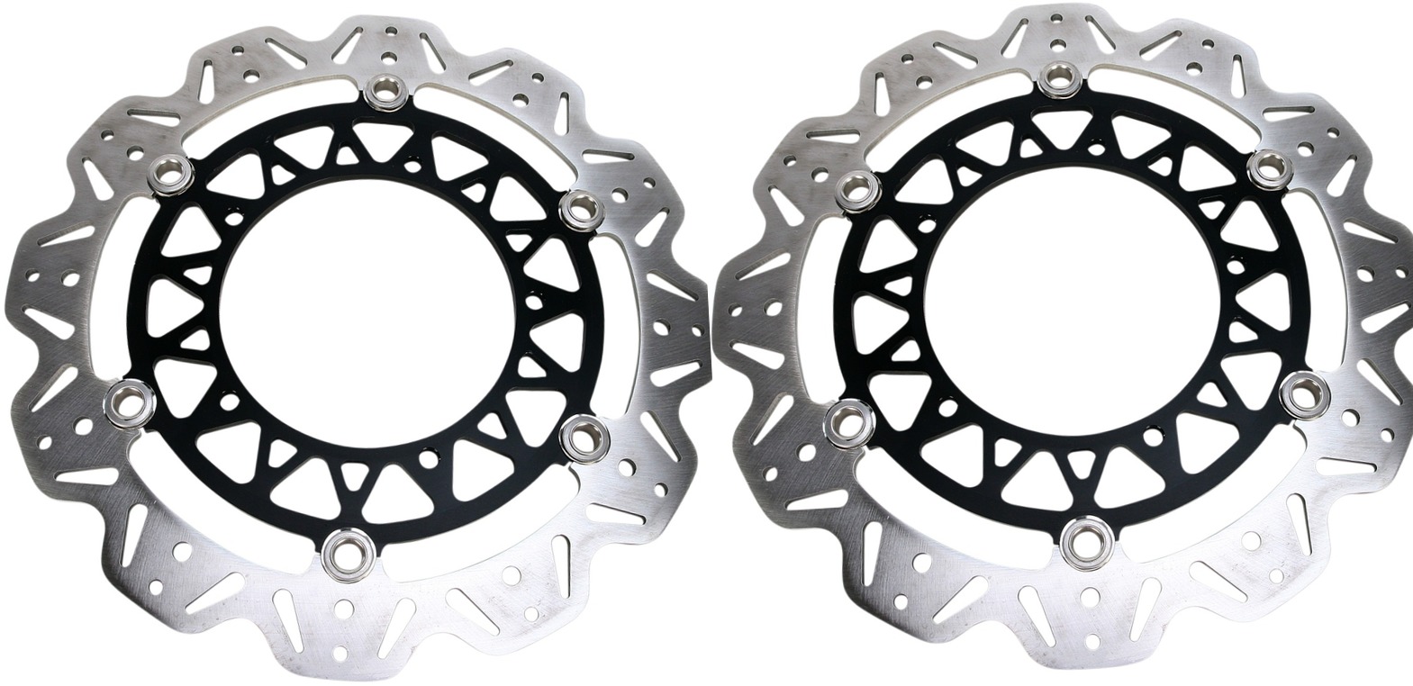 Front VEE Brake Rotors - Black - VEE Style Brake Rotor - Black Center Front Set - Click Image to Close