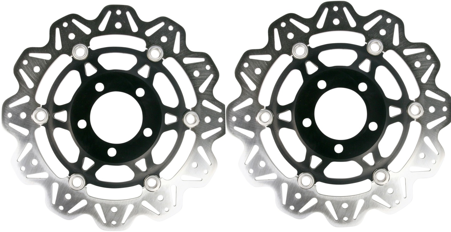 Front VEE Brake Rotors - Black - VEE Style Brake Rotor - Black Center Front Set - Click Image to Close