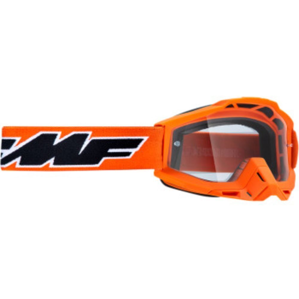 FMF Powerbomb Orange Goggles Rocket Clear Lens Unisex Adult - Click Image to Close