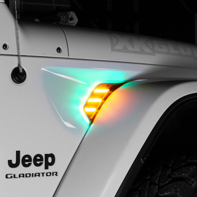 XK Glow XKchrome JEEP Air Vent Light Light RGB + Amber Turn Signal & Running - Click Image to Close