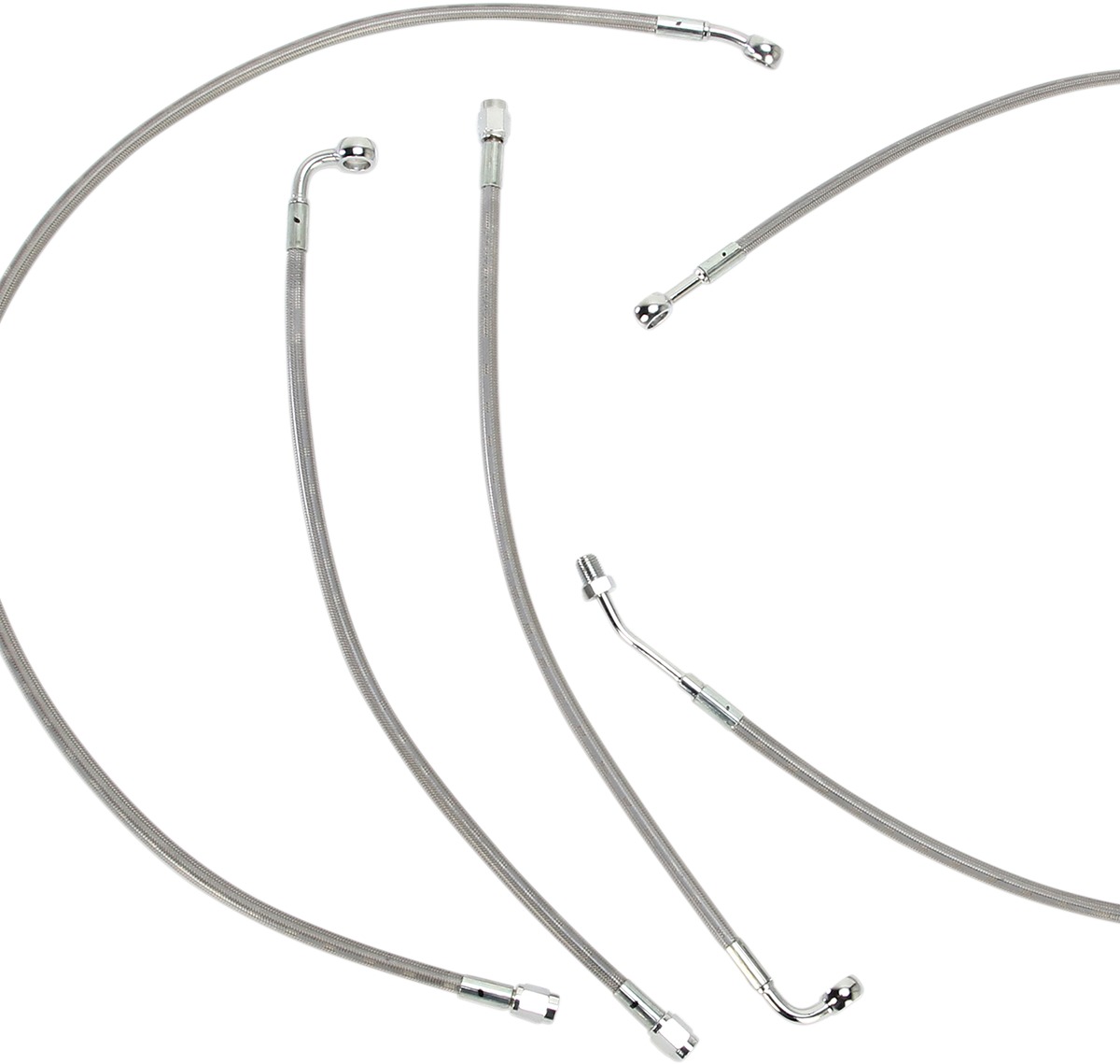 Extended Braided S.S. Control Cable Kit for Baggers - 15" tall bars (non-ABS) - Click Image to Close