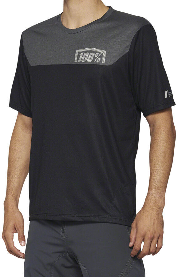 100% Men's Airmatic Jersey Black/Charcoal Medium - Click Image to Close