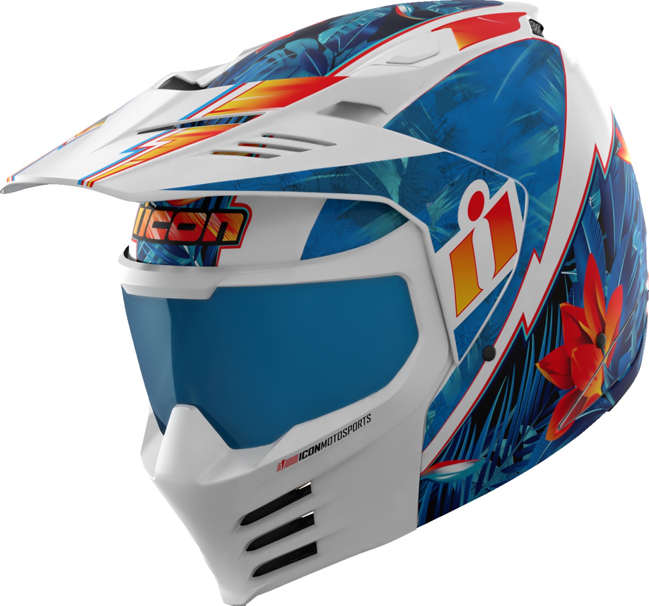 ICON Elsinore Kaonohi Helmet 3XL Blue - Modular adventure helmet in 3XL Blue - Click Image to Close