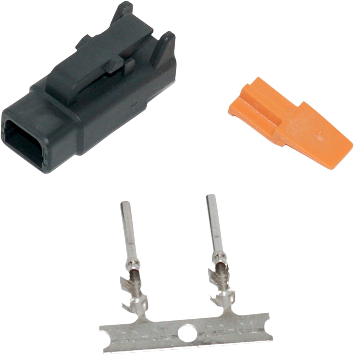 Deutsch DTM 2-Position Plug w/2 Stamped Terminals & Wedgelock - - Black (HD 74112-98BK) - Click Image to Close