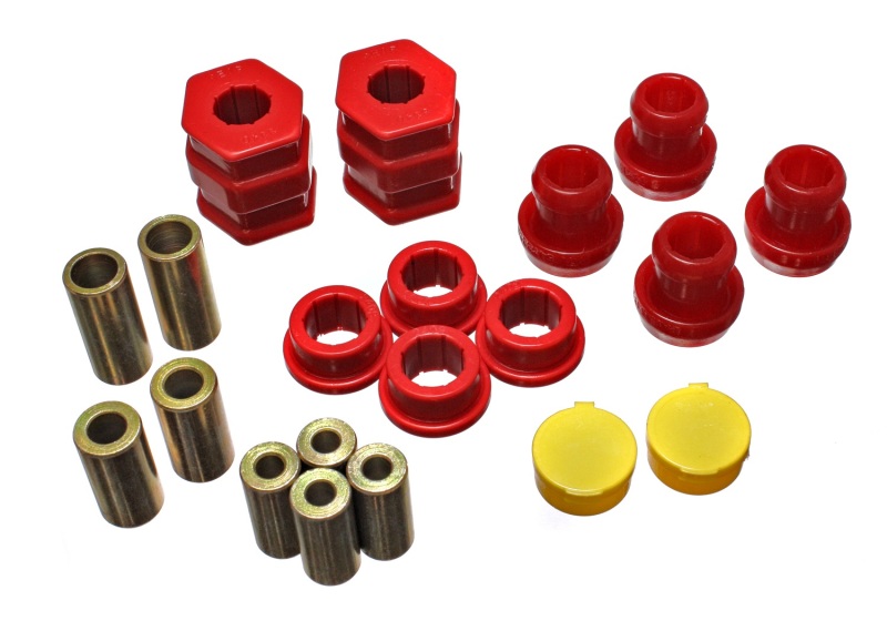 96-00 Honda Civic/CRX Red Front Control Arm Bushing Set - Click Image to Close