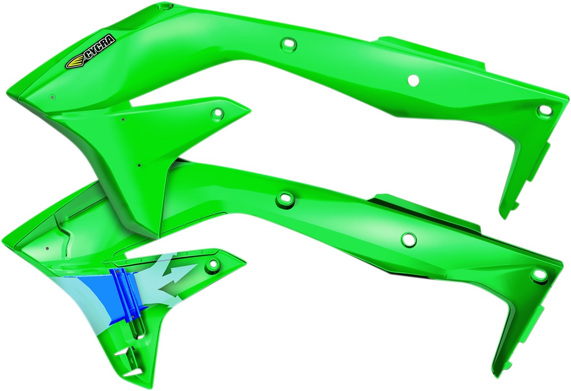 Powerflow Intake Radiator Shrouds FLO Green - Click Image to Close