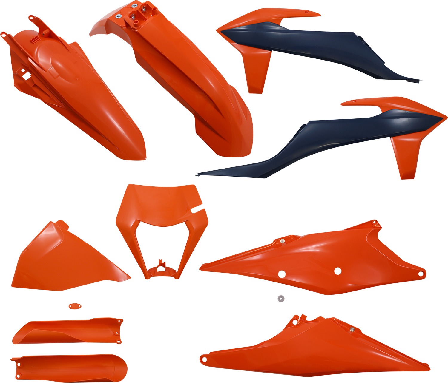 Full Plastic Kit - Orange/Blue Original 2022 - Fits Many 20-23 KTM 150-500 - Click Image to Close