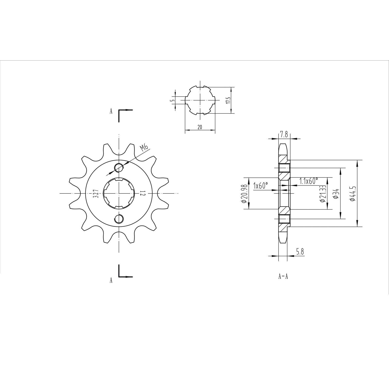 N.O.S. BM FRONT SPROCKET 520 12T - Click Image to Close