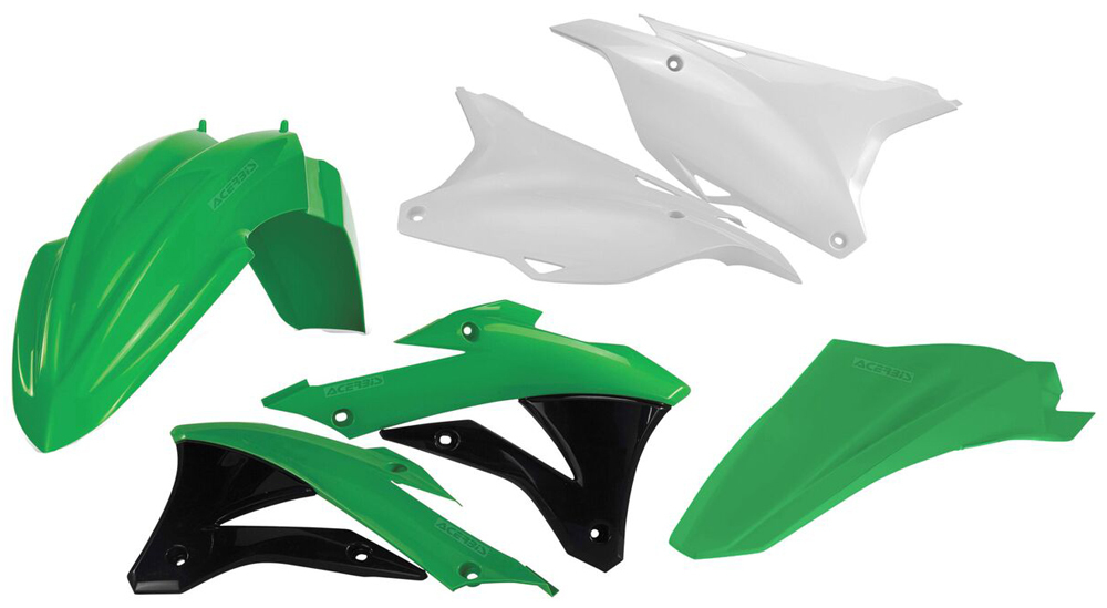 Plastic Kit - Green & Black Original '16 - For 14-21 Kawasaki KX85 KX100 - Click Image to Close