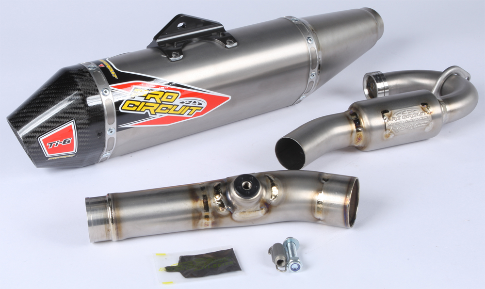 Ti-6 Titanium Full Exhaust System w/ Carbon End Cap - For 17-19 KX250F - Click Image to Close