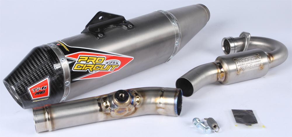 Ti-6 Pro Titanium Full Exhaust System w/ Carbon End Cap - For 17-19 KX250F - Click Image to Close