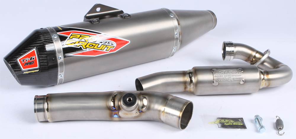 Ti-6 Pro Titanium Full Exhaust System w/ Carbon End Cap - For 17-18 KX450F - Click Image to Close