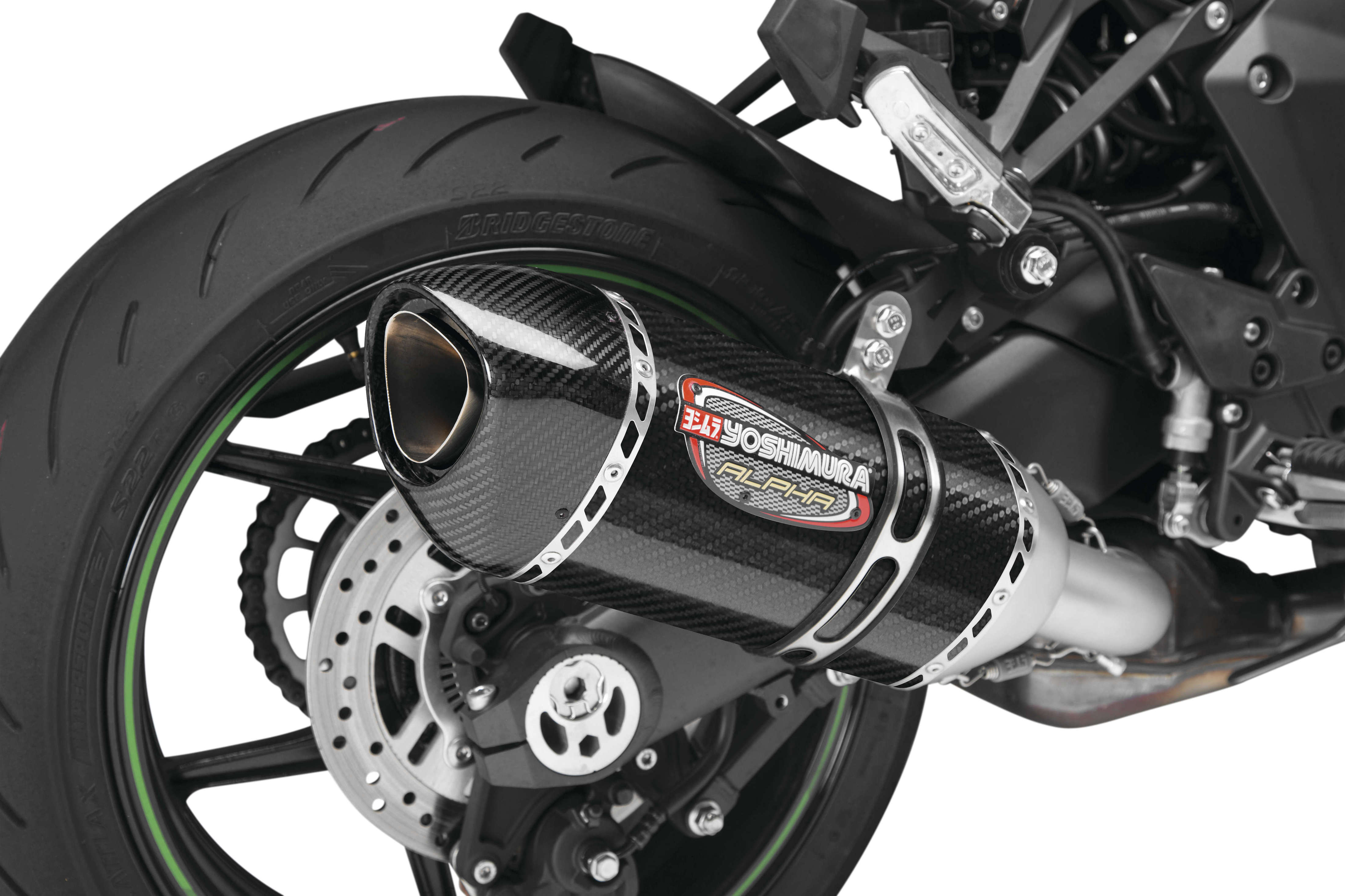 Street Alpha Slip On Exhaust w/ Carbon Works Muffler - For 20-21 Kawasaki Ninja 1000SX - Click Image to Close