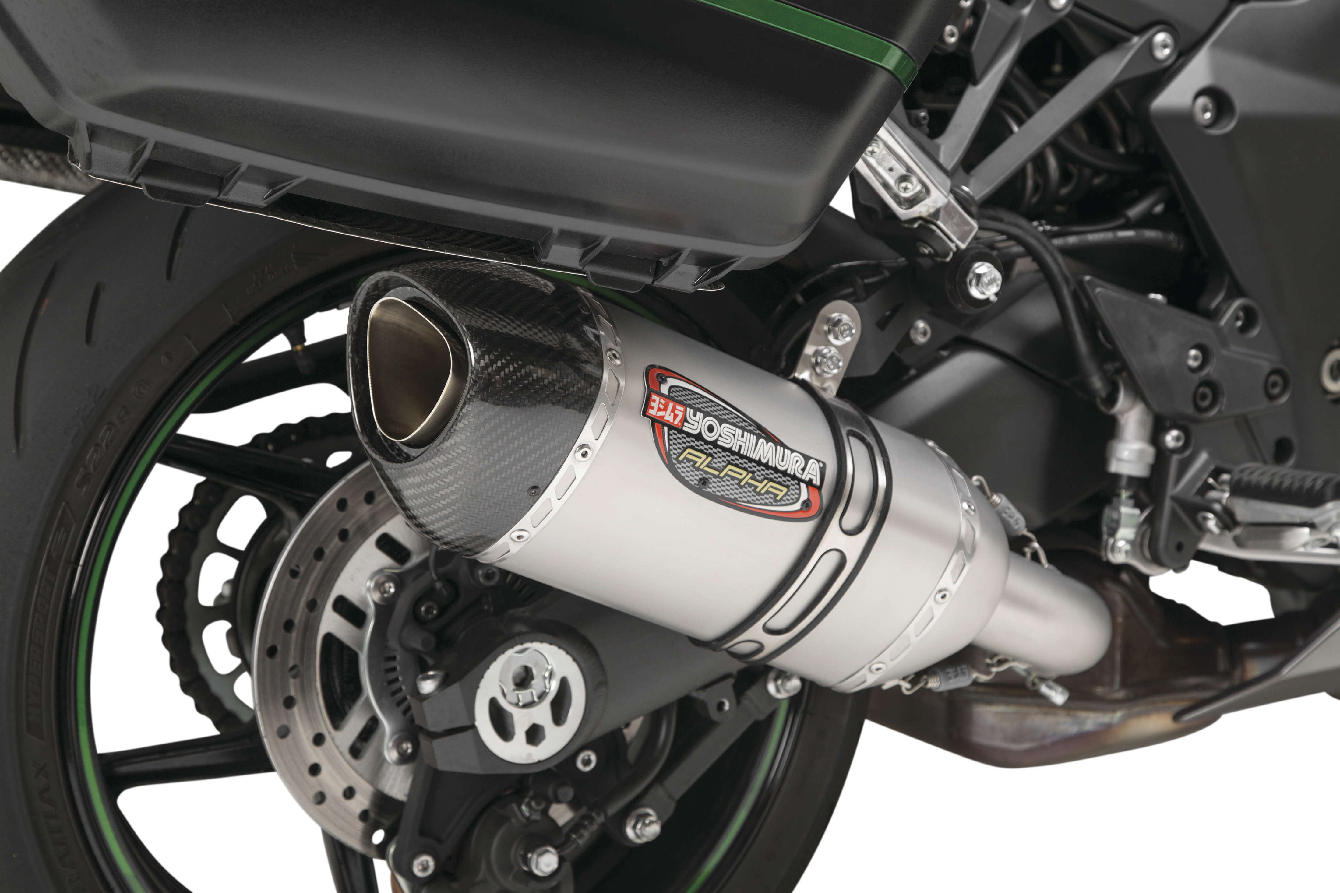 Street Alpha Slip On Exhaust w/ Stainless Steel Works Muffler - For 20-21 Kawasaki Ninja 1000SX - Click Image to Close