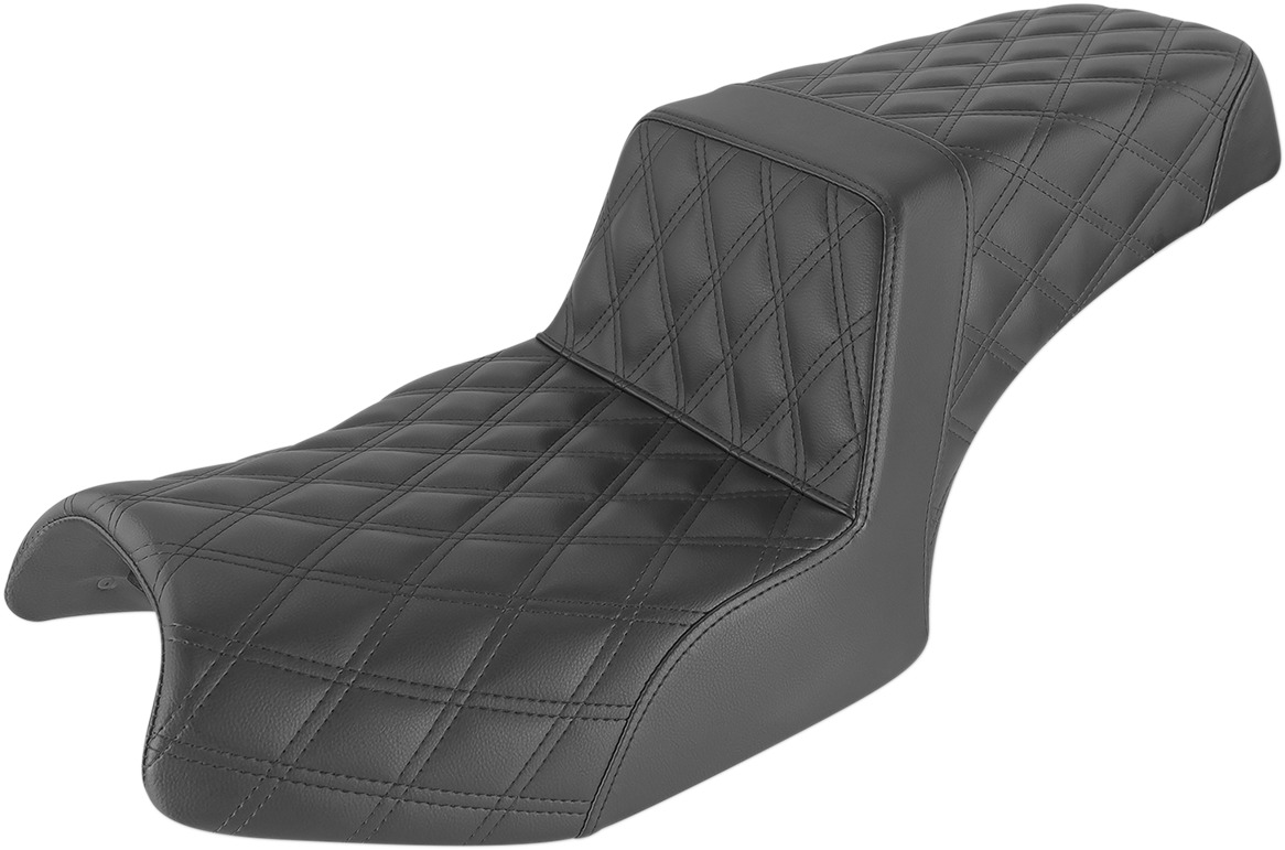 Step-Up Lattice Stitched 2-Up Seat - Black - For 20-24 Indian Challenger - Click Image to Close