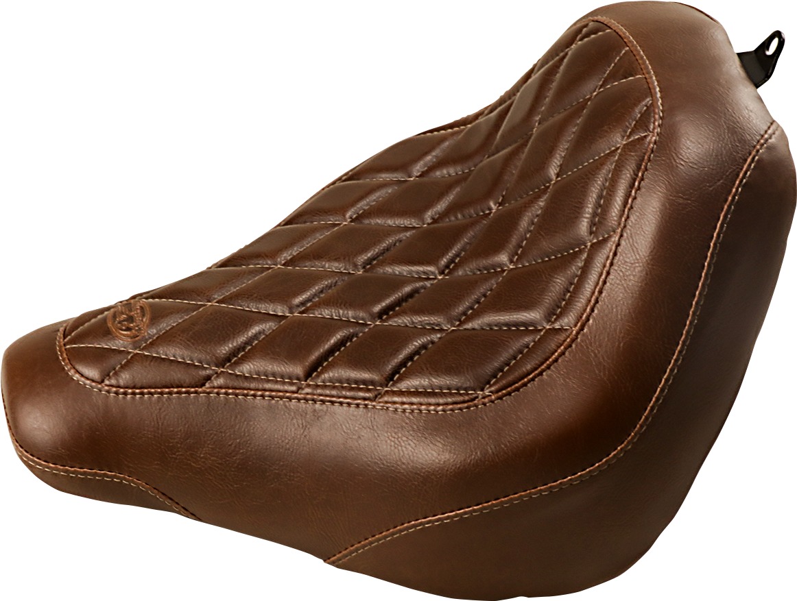 Tripper Diamond Synthetic Leather Brown Solo Seat - For 18-19 HD FXBB - Click Image to Close