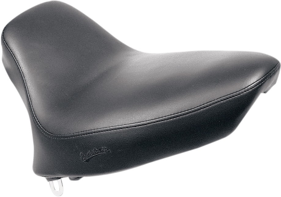 Renegade Deluxe Plain Solo Seat Black Gel Low - For Harley Softail - Click Image to Close