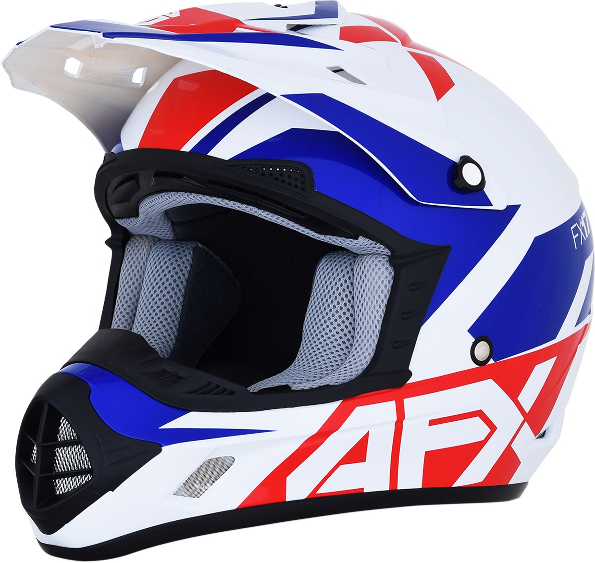 FX-17 Full Face Offroad Helmet Blue/Red/White Small - Click Image to Close