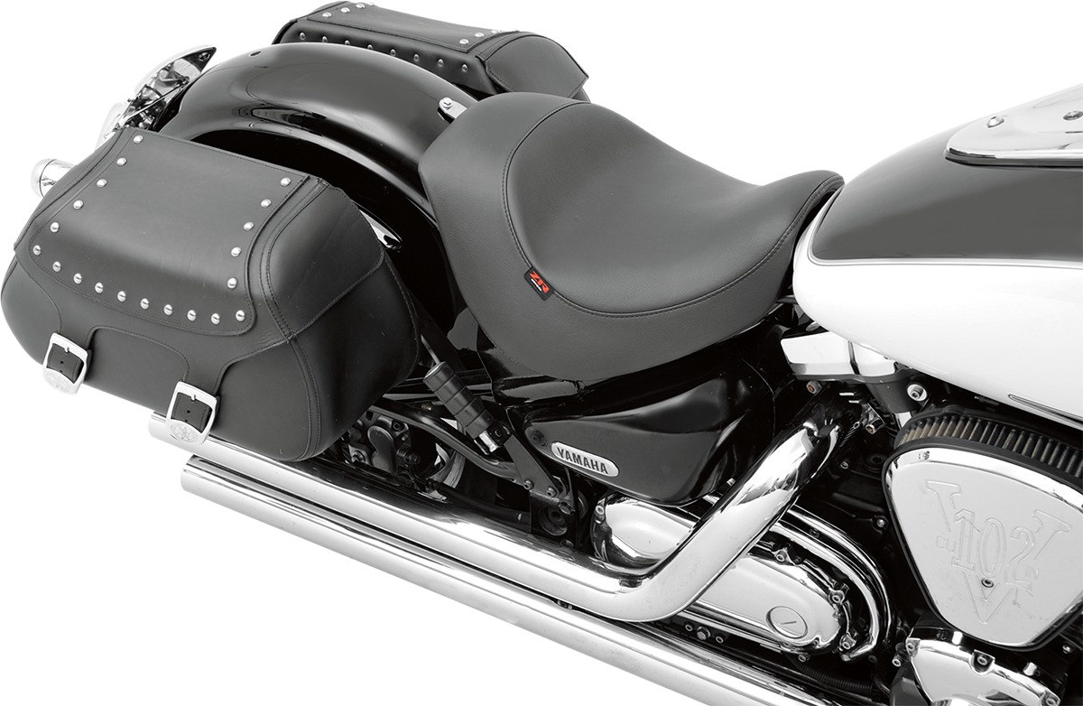 Smooth Vinyl Solo Seat Black Low Profile - For 99-13 Yamaha Road Star - Click Image to Close