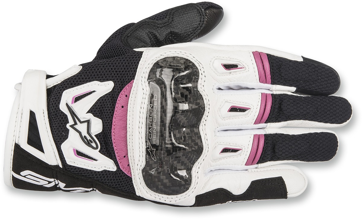 Women's SMX-2 V2 Air Carbon Gloves Black/White/Pink Medium - Click Image to Close