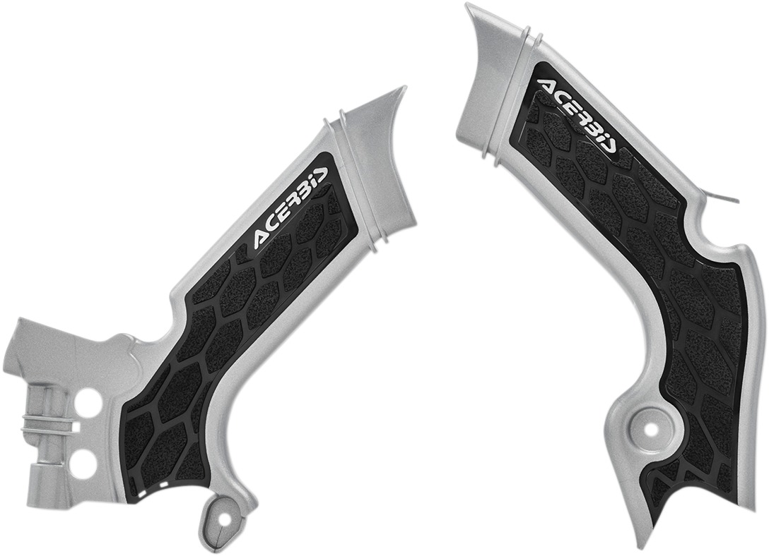 X-Grip Frame Guards Silver/Black - For 19-24 Kawasaki KX250F/X KX450/X - Click Image to Close