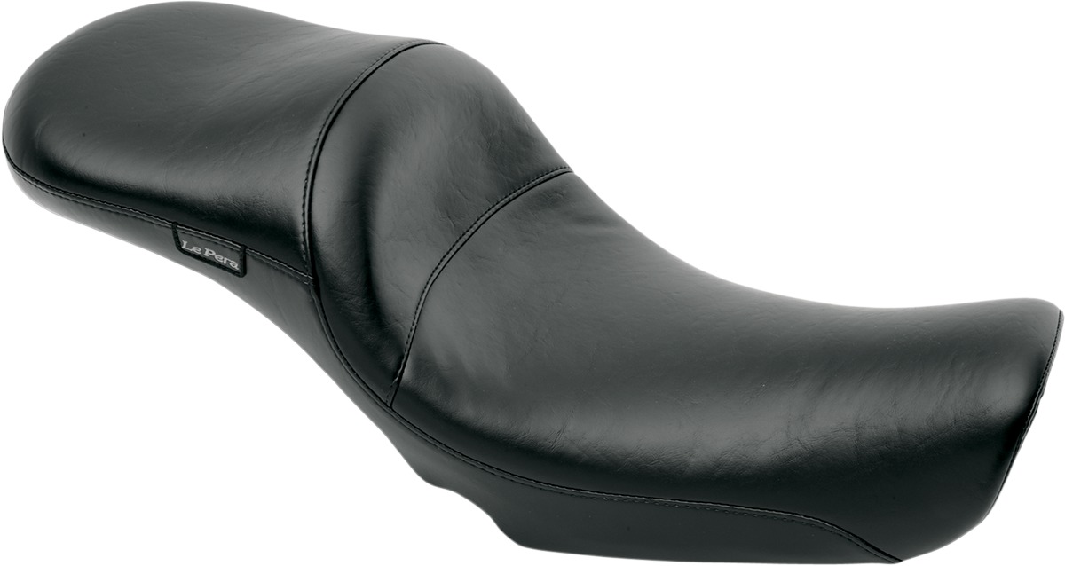 Maverick Daddy Long Legs Plain Vinyl 2-Up Seat - Black - For 06-17 Dyna - Click Image to Close