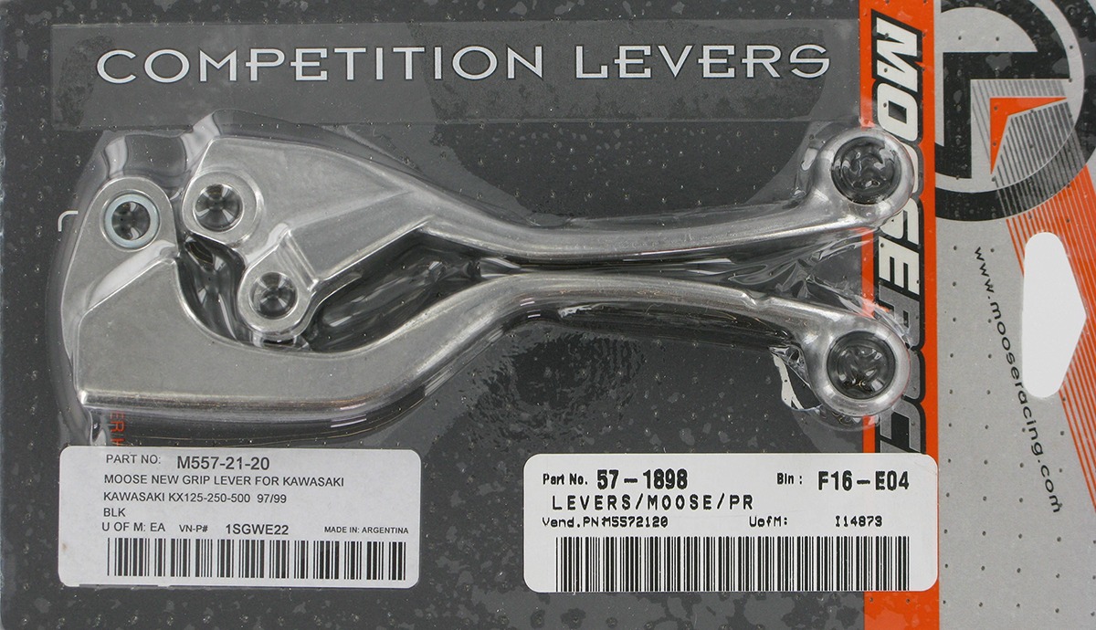 Natural & Black Competition Brake & Clutch Lever Set - For 97-04 Kawasaki KX - Click Image to Close