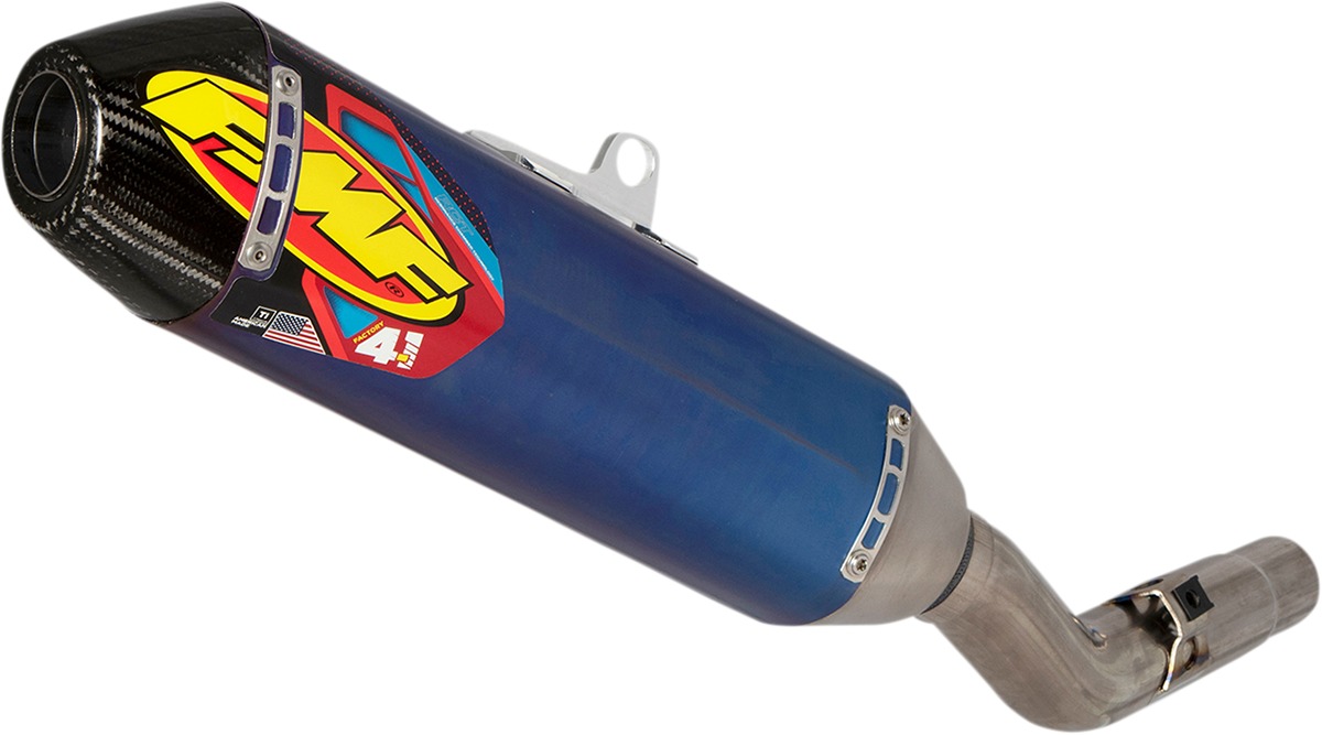 Factory 4.1 Blue Titanium Slip On Exhaust - For 21-22 Honda CRF450R/RX - Click Image to Close