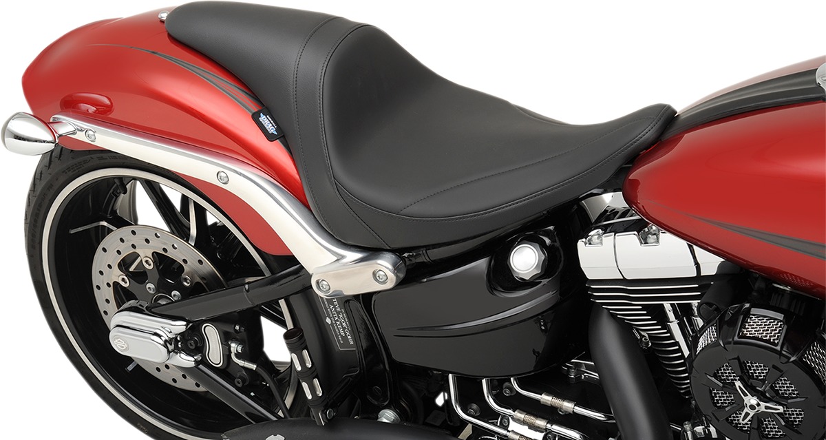 Predator Mild Stitched SR Leather 2-Up Seat - Black - For 13-17 HD FXSB - Click Image to Close