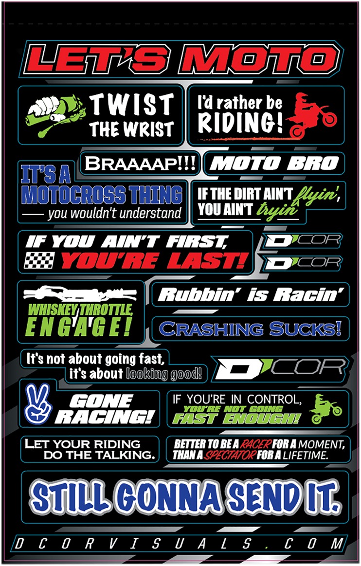 Moto Talk Universal Decal Sheet - 12 mil Ultracurve Vinyl - Click Image to Close