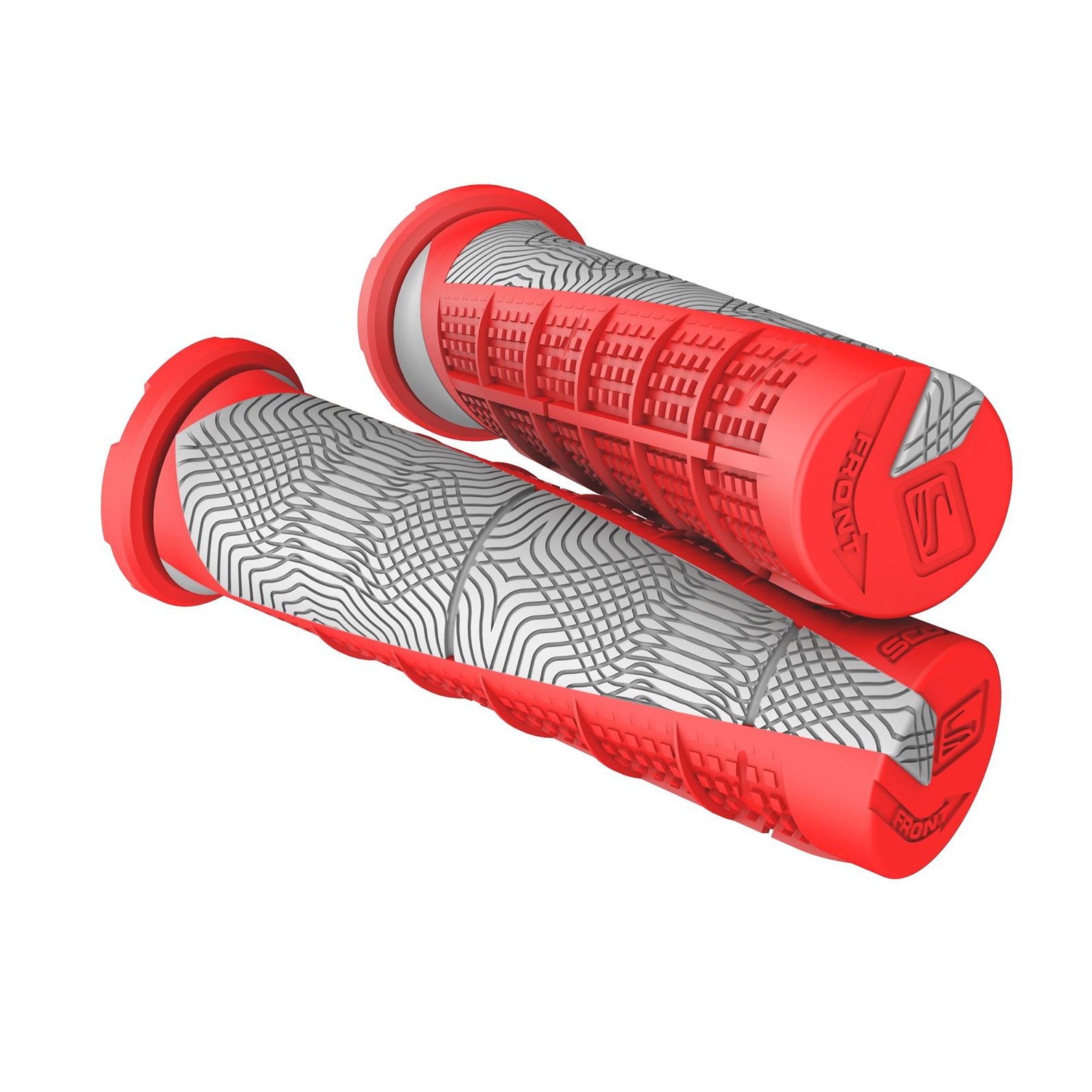 Scott Deuce ATV Grips Neon Red & Gray - Click Image to Close