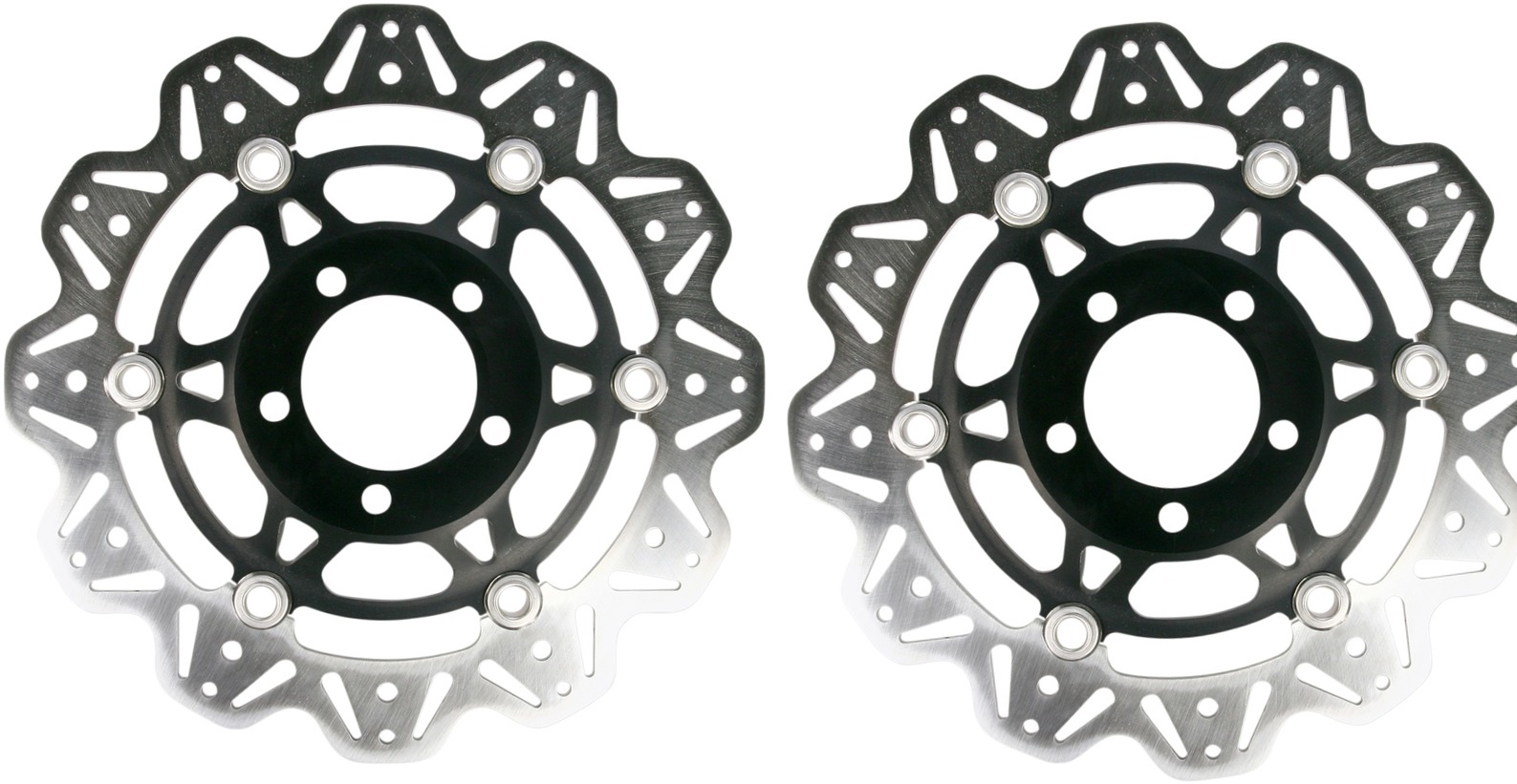 Front VEE Brake Rotors - Black - VEE Style Brake Rotor - Black Center Front Set - Click Image to Close