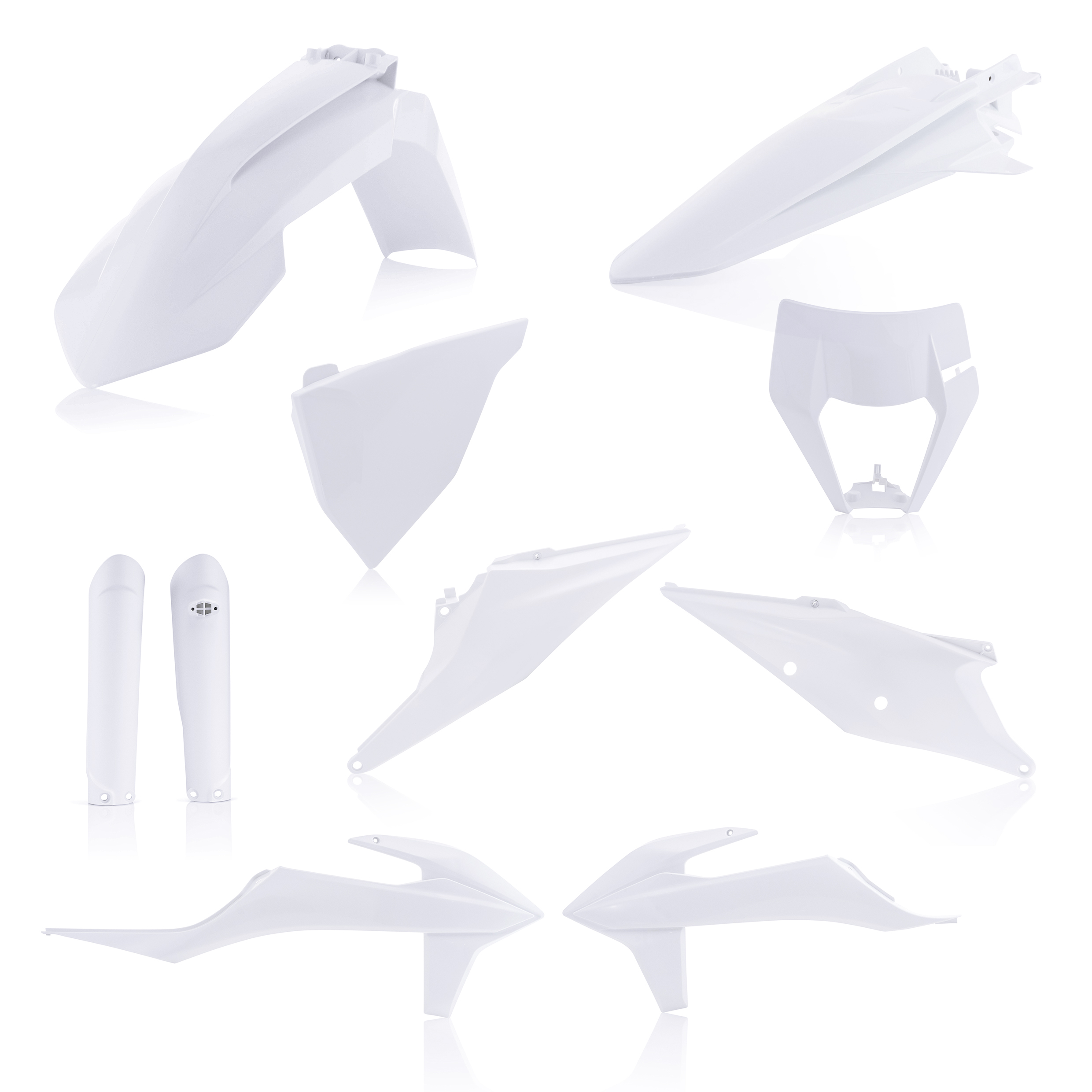 Full Plastic Kit - White - Fits Many 20-23 KTM 150-500 - Click Image to Close