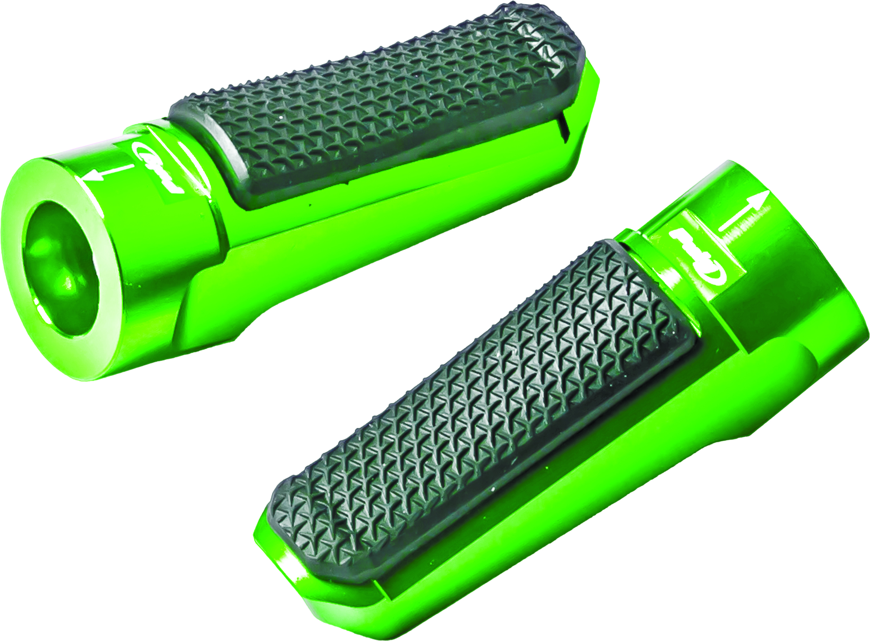 Hi-Tech Racing Footpegs Rubber Green - For Use w/ Puig Footpeg Adapters - Click Image to Close