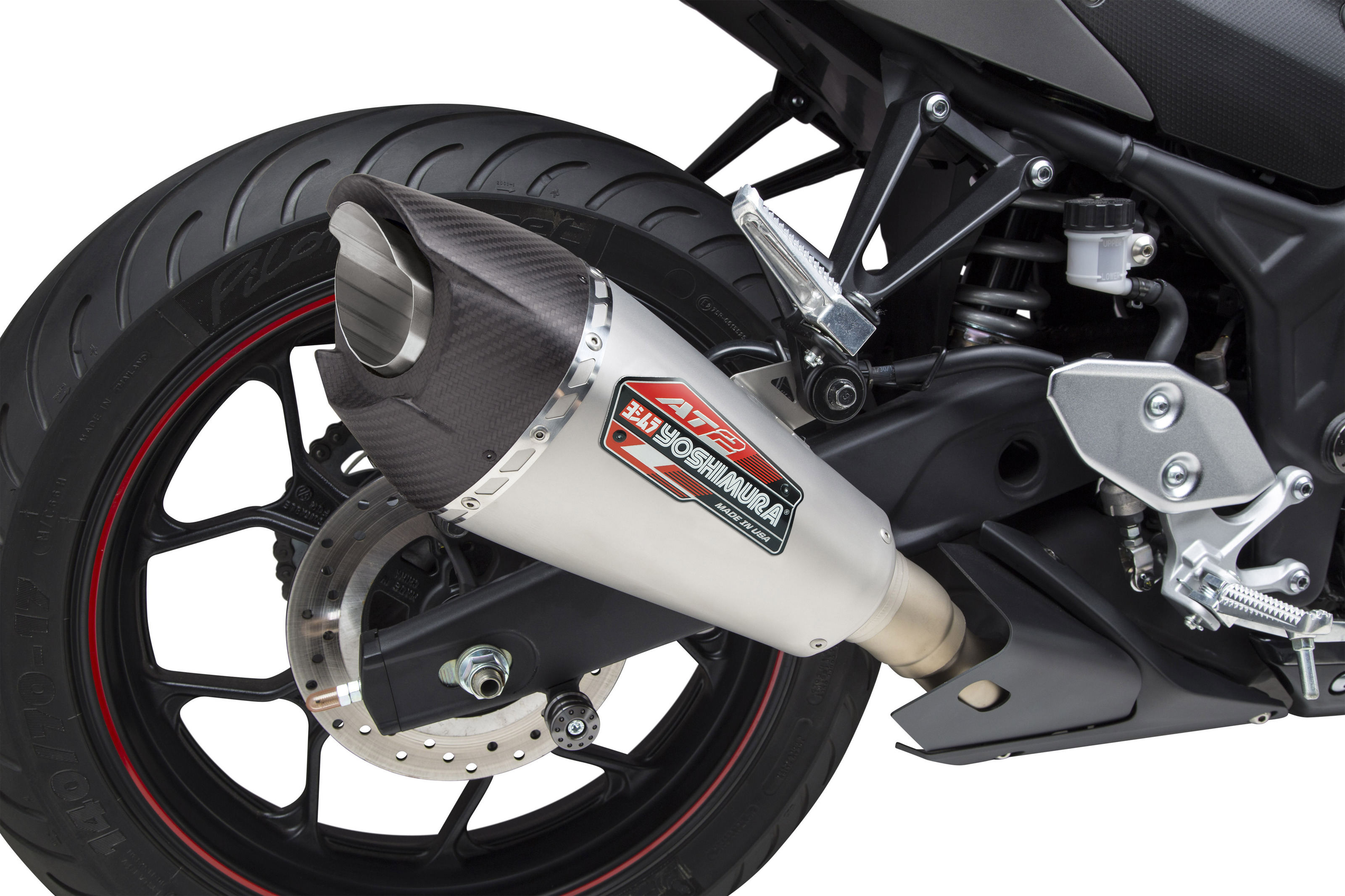 AT2 Street Stainless Steel Slip On Exhaust - For 15-24 Yamaha R3 - Click Image to Close