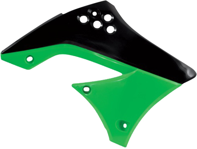 Radiator Shrouds - Black/Green - For 09-11 Kawasaki KX450F - Click Image to Close