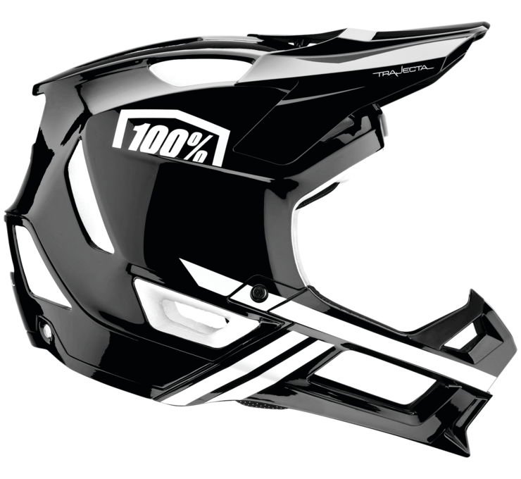 100% Black/White Trajecta Helmet - XL - Click Image to Close