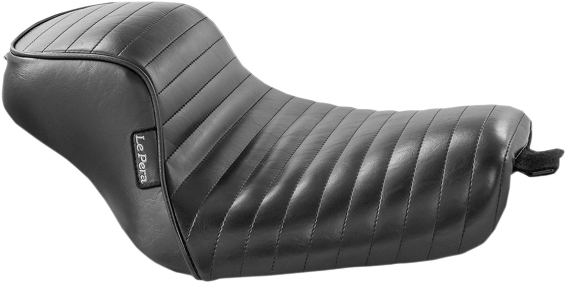 Sprocket Pleated Vinyl Solo Seat - Black - For 04-20 Harley XL - Click Image to Close