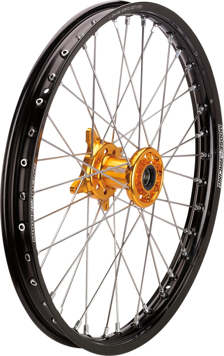 SX-1 Black Gold 1.60x21 Complete Front Wheel - For 07-22 Suzuki RMZ250 RMZ450 - Click Image to Close