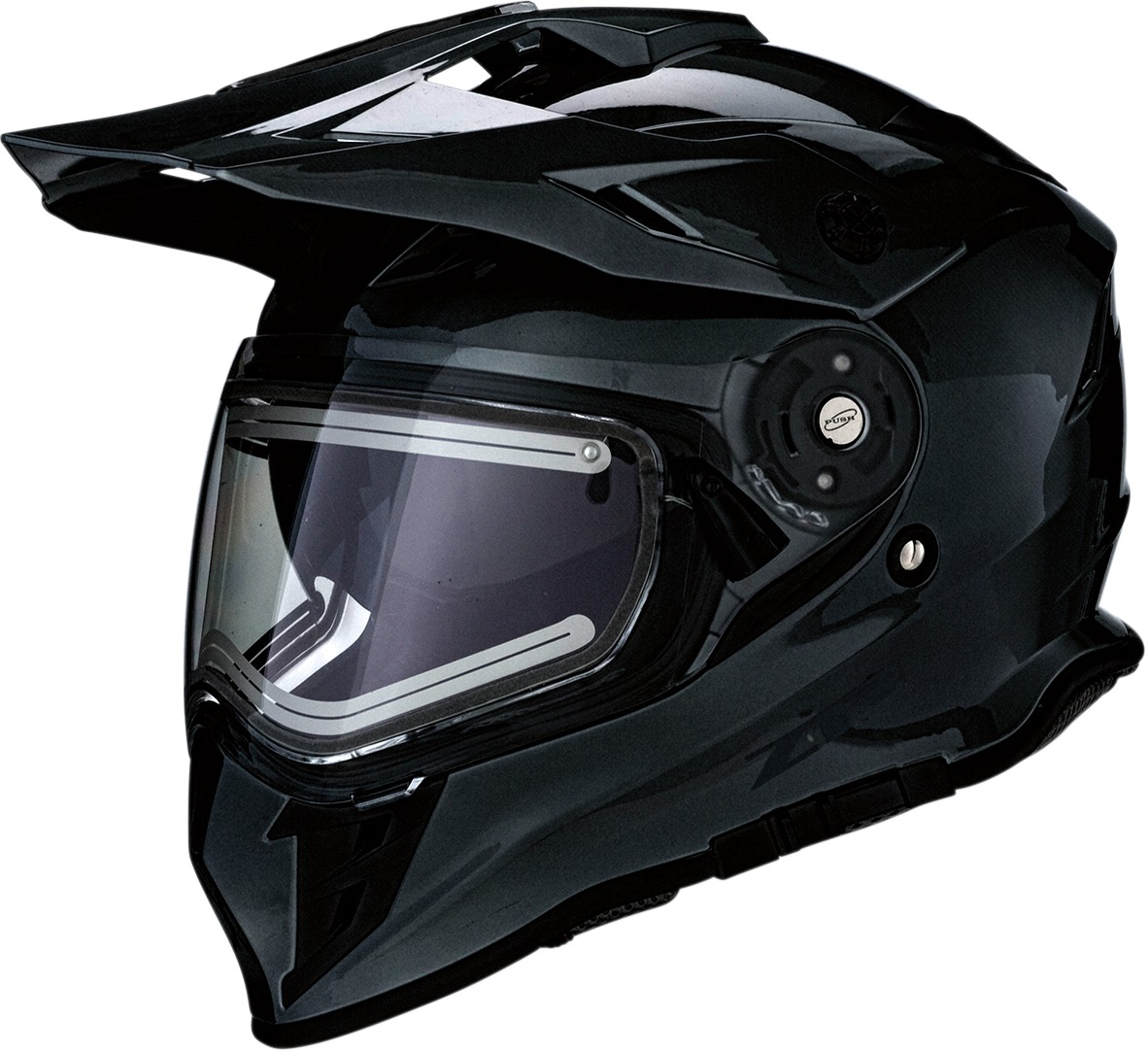 Range Solid Full Face Snow Helmet w/Electric Shield Gloss Black Small - Click Image to Close