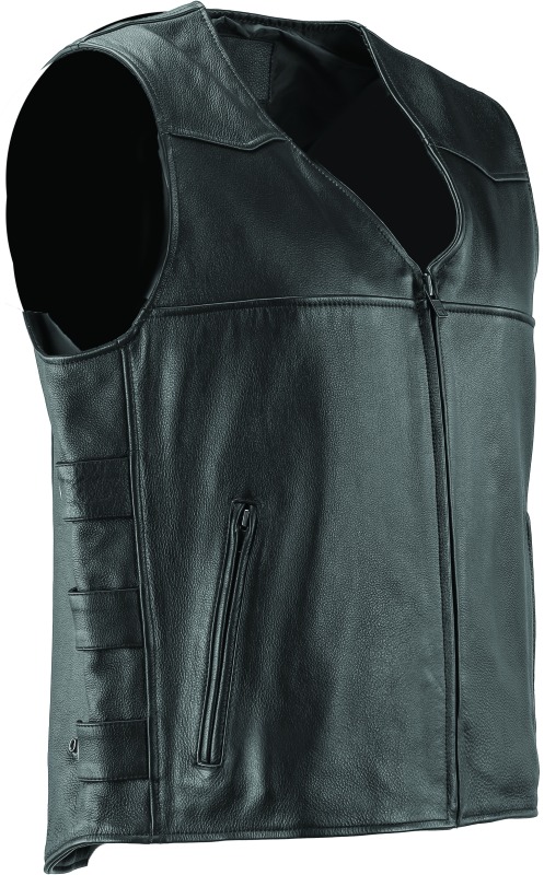 River Road Plains Leather Vest Black - Small - Click Image to Close