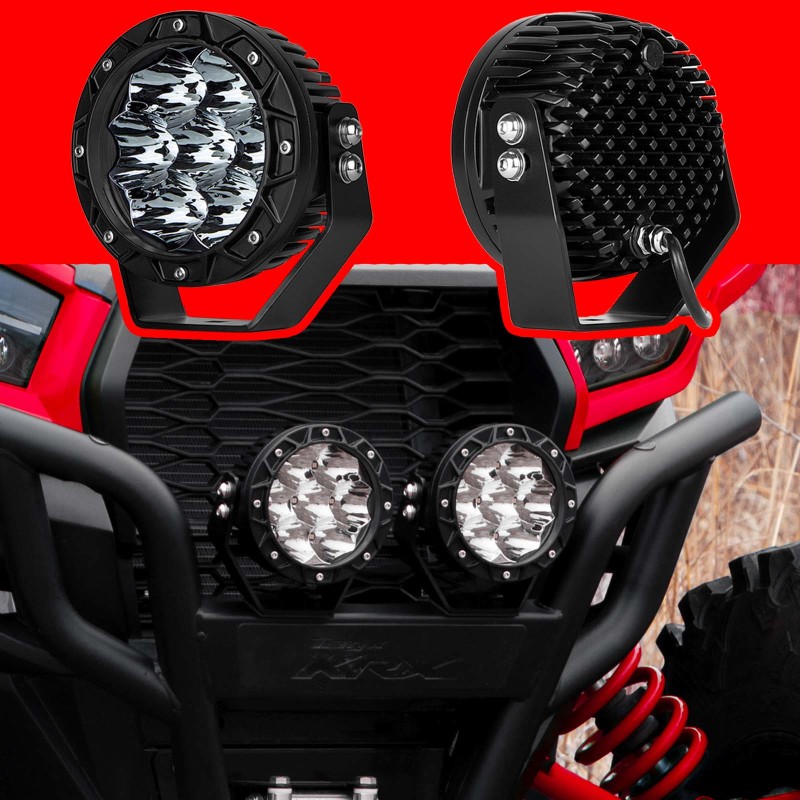 XK Glow Spot Beam Cube Offroad Round Work Light Kit 1pc 5in - Click Image to Close