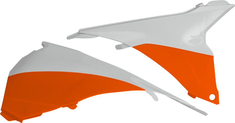 Air Box Covers - White/Orange - For 13-16 KTM 125-450 SX/XC - Click Image to Close