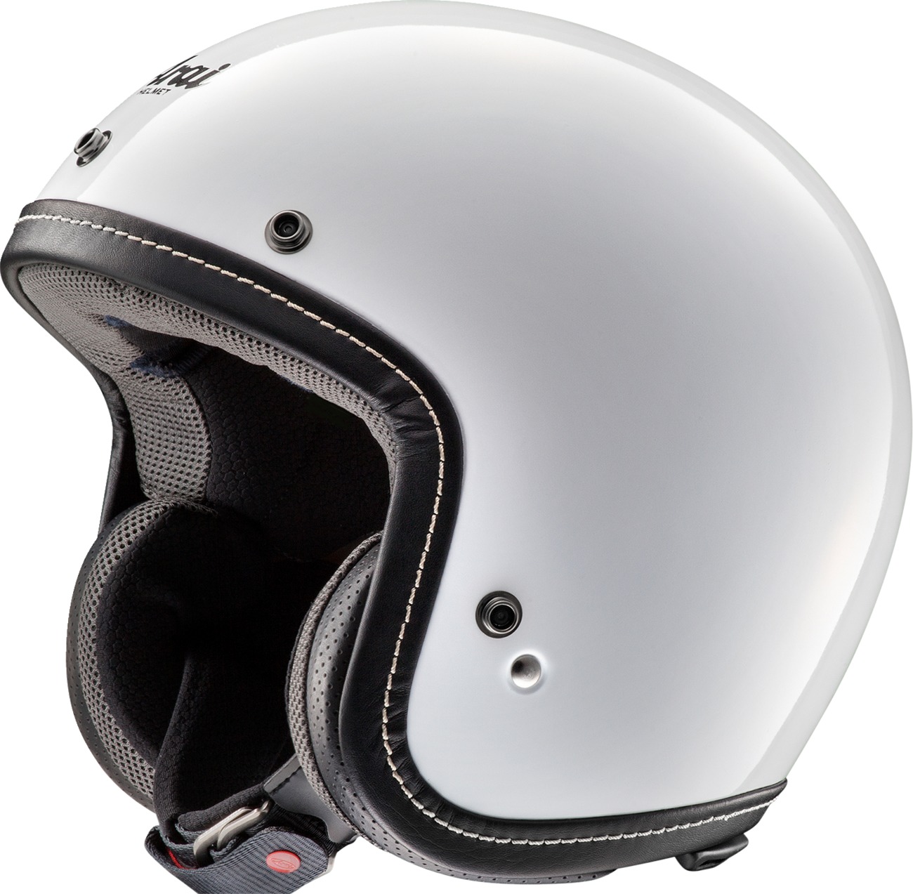 Arai Classic-V Helmet - Large, White - Open-face helmet with vintage styling - Click Image to Close