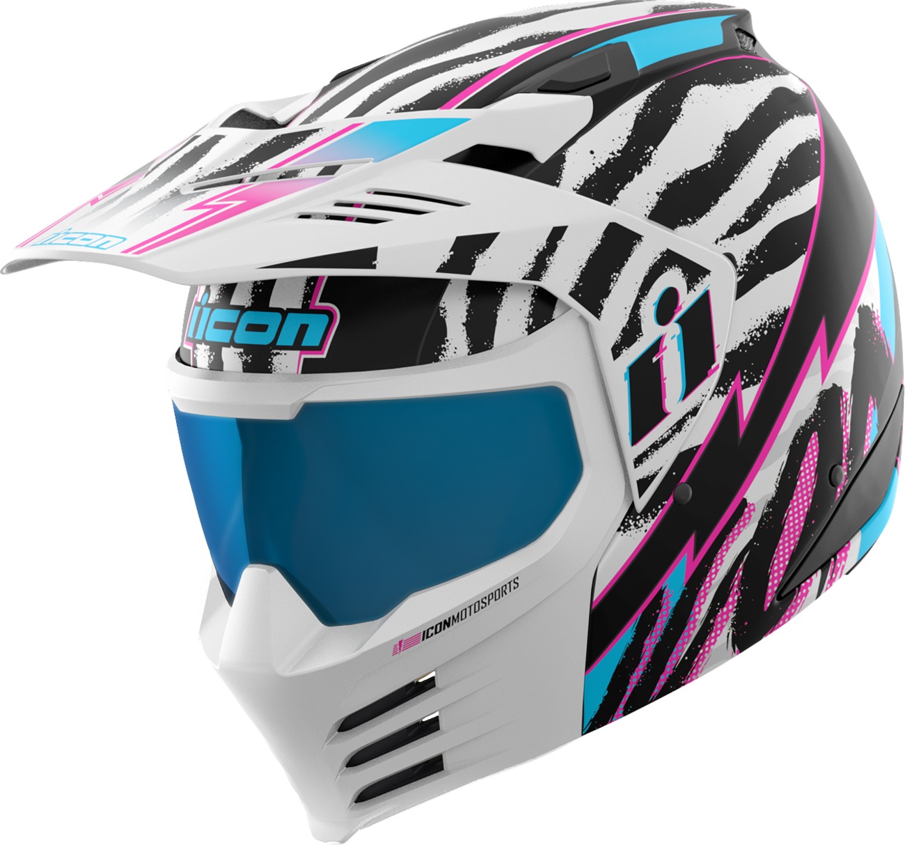 ICON Elsinore Rad Dawn Helmet XL Multi - Modular off-road helmet with fog-free shield - Click Image to Close