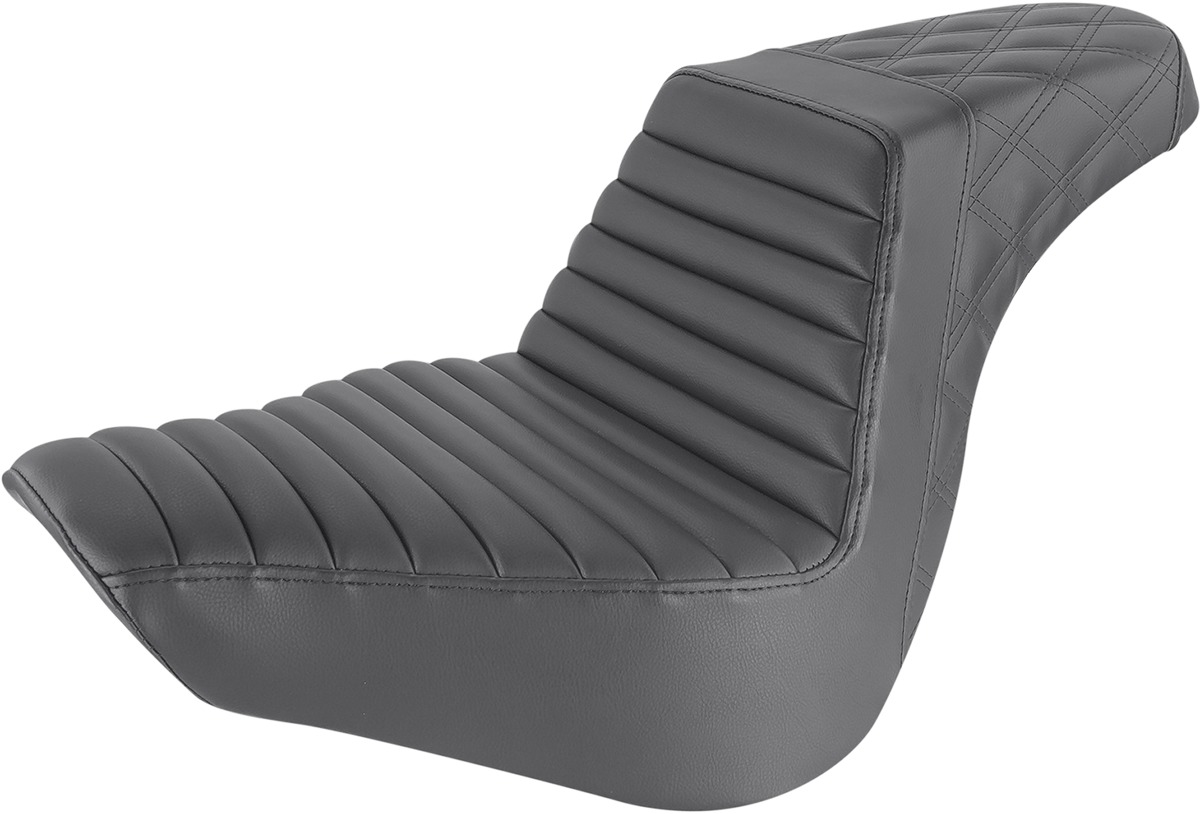 Step-Up Lattice Stitched 2-Up Seat Black Gel - For 18-21 Harley FLFB - Click Image to Close