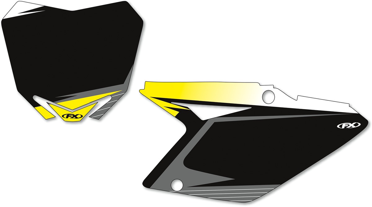 Pre-Cut Black Number Plate Background Graphics - For 10-17 Suzuki RMZ250 - Click Image to Close